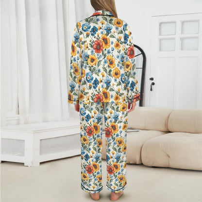 Baha Ranch Colores De Mexico Spring Florals Satin Pajamas