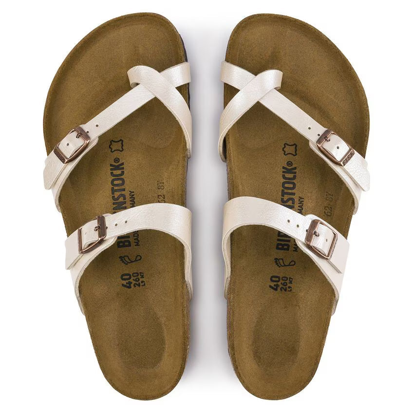 Birkenstock Women's Mayari Birko-Flor Graceful Pearl White Sandals