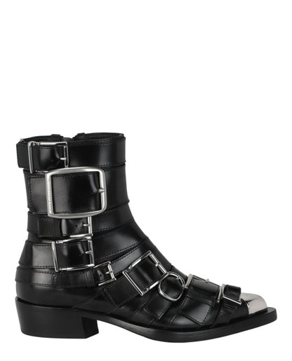 Alexander McQueen Strappy Punk Ankle Boots