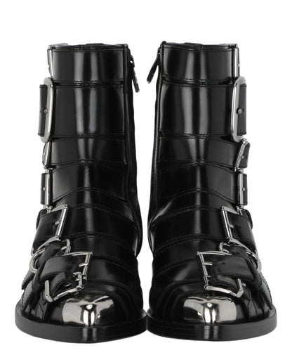Alexander McQueen Strappy Punk Ankle Boots