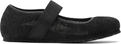 Birkenstock Women's Tess Suede Leather Black Ballet Flats