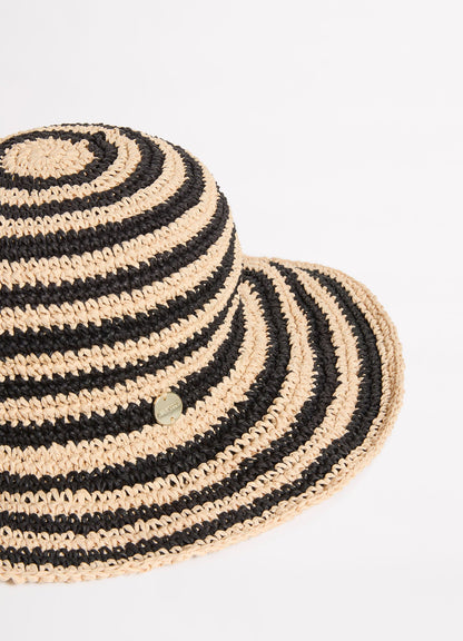 Raffia Stripe Bucket Hat