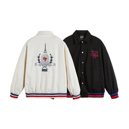 Streetwear Embroidered Printed Loose Casual Sport Jacket