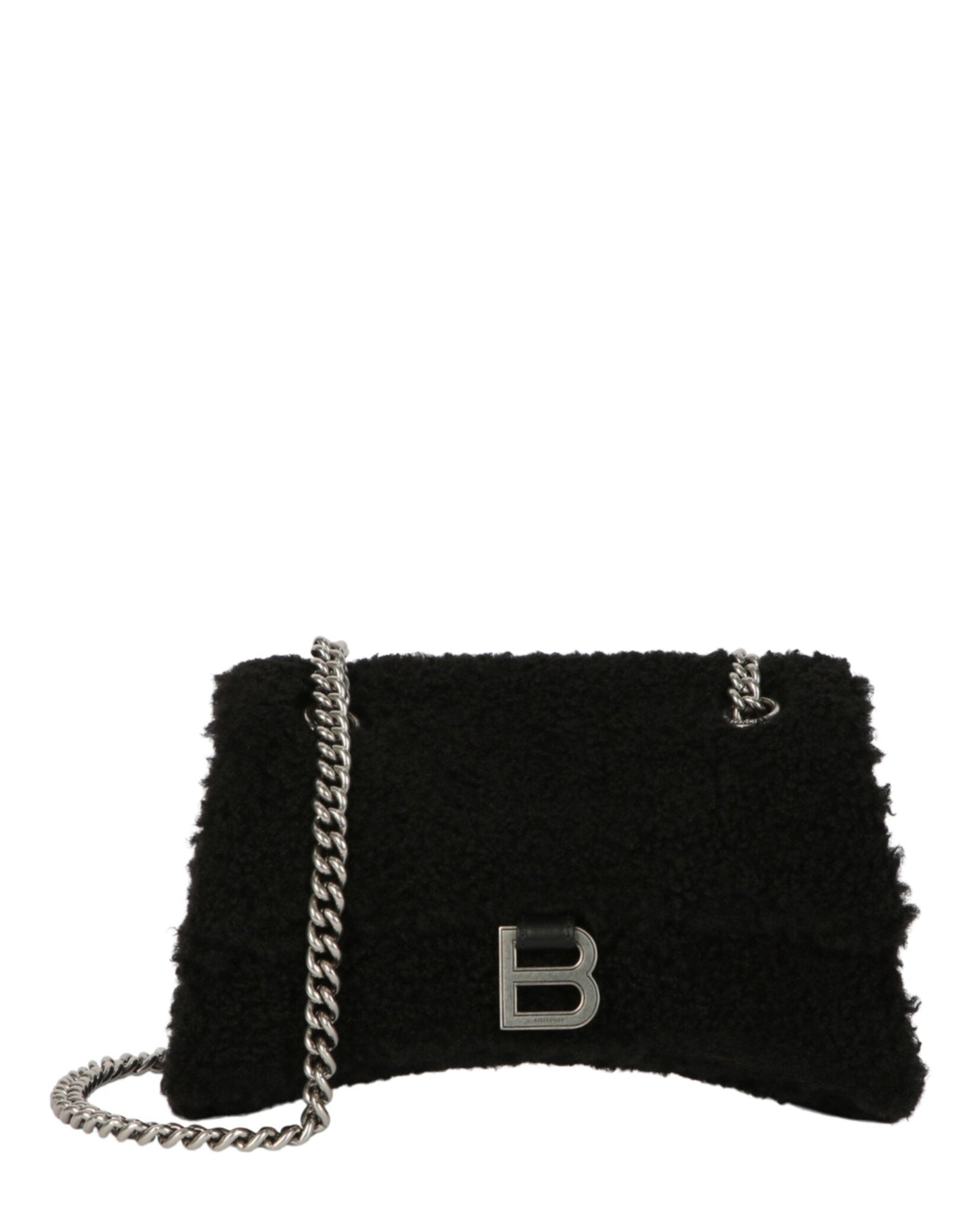 Balenciaga Crush Small Chain Bag With Faux Shearling