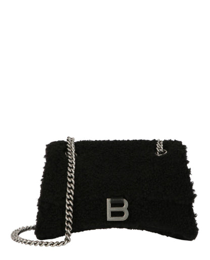 Balenciaga Crush Small Chain Bag With Faux Shearling