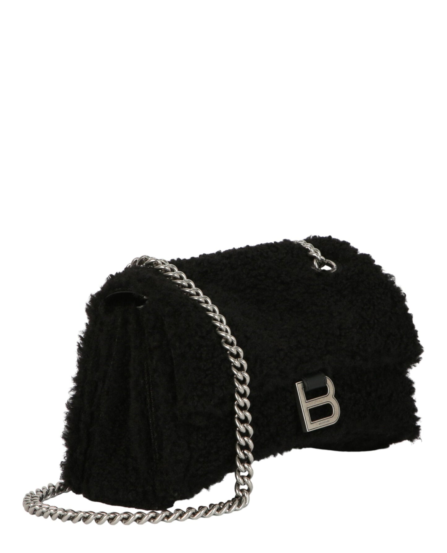 Balenciaga Crush Small Chain Bag With Faux Shearling