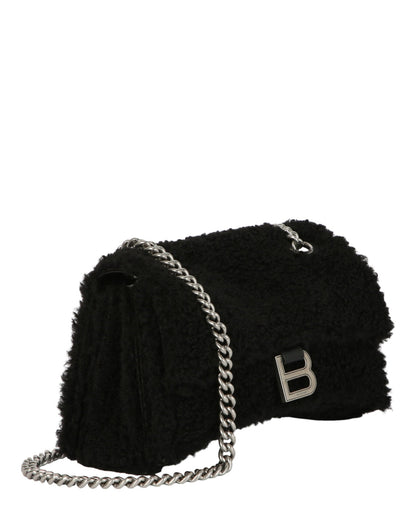 Balenciaga Crush Small Chain Bag With Faux Shearling