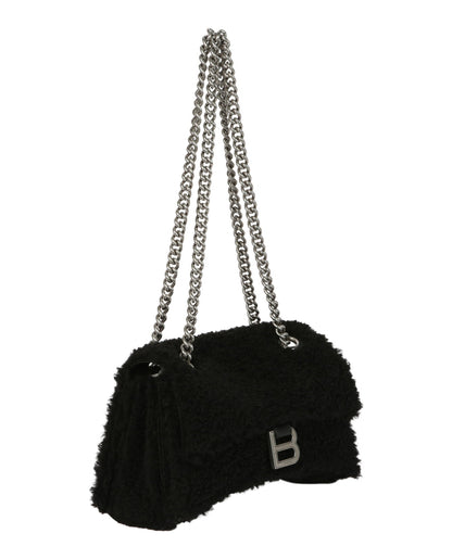 Balenciaga Crush Small Chain Bag With Faux Shearling