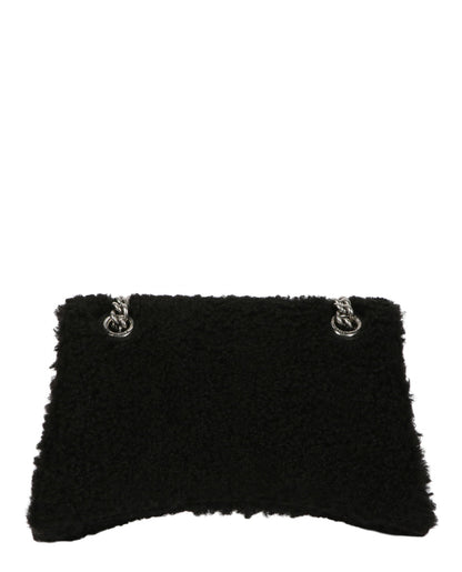 Balenciaga Crush Small Chain Bag With Faux Shearling