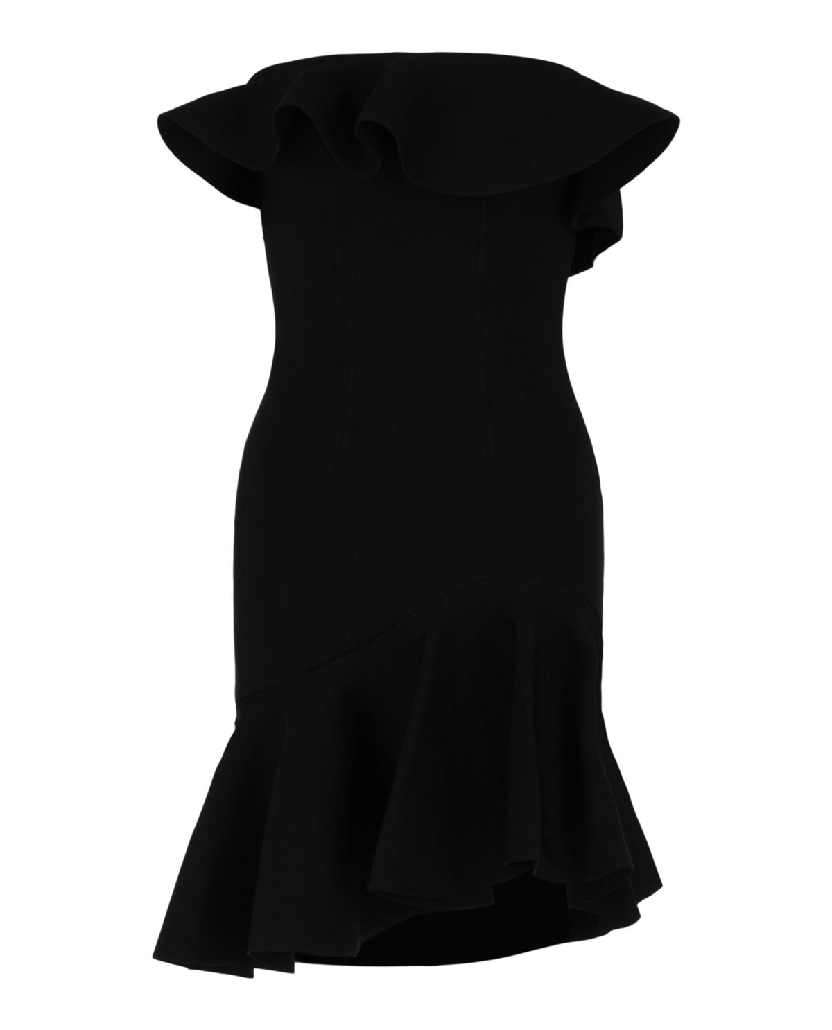 Alexander McQueen Strapless Asymmetric Ruffled Dress