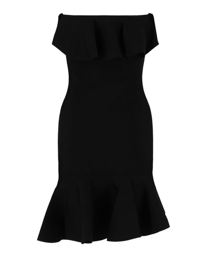 Alexander McQueen Strapless Asymmetric Ruffled Dress