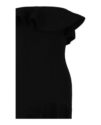 Alexander McQueen Strapless Asymmetric Ruffled Dress