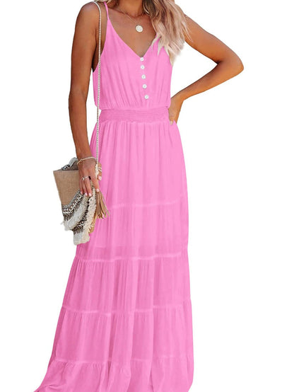 Women's 2026 Summer Maxi Dress High Waist Beach Vacation Long Sundresses