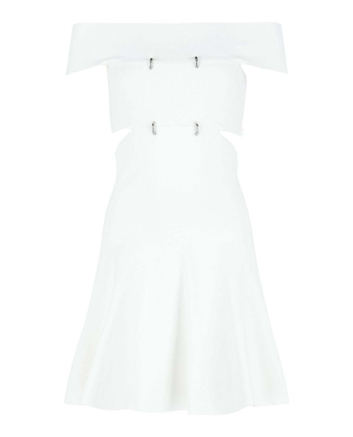 Alexander McQueen Off-the-Shoulder Sliced Mini Dress