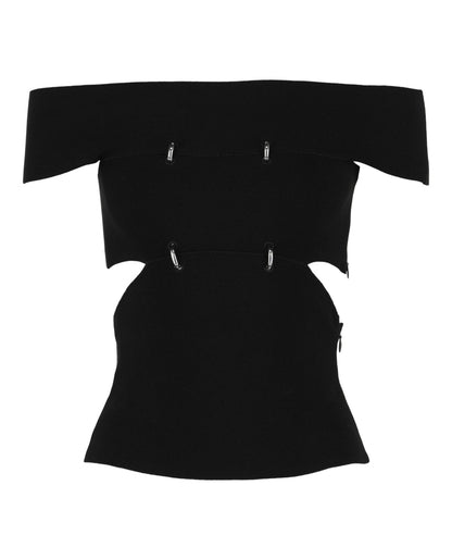 Alexander McQueen Sliced Off-the-Shoulder Top