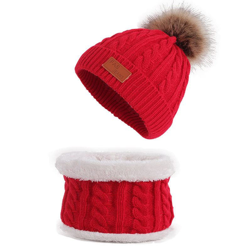 Children's Fashion Simple Hat Scarf Set