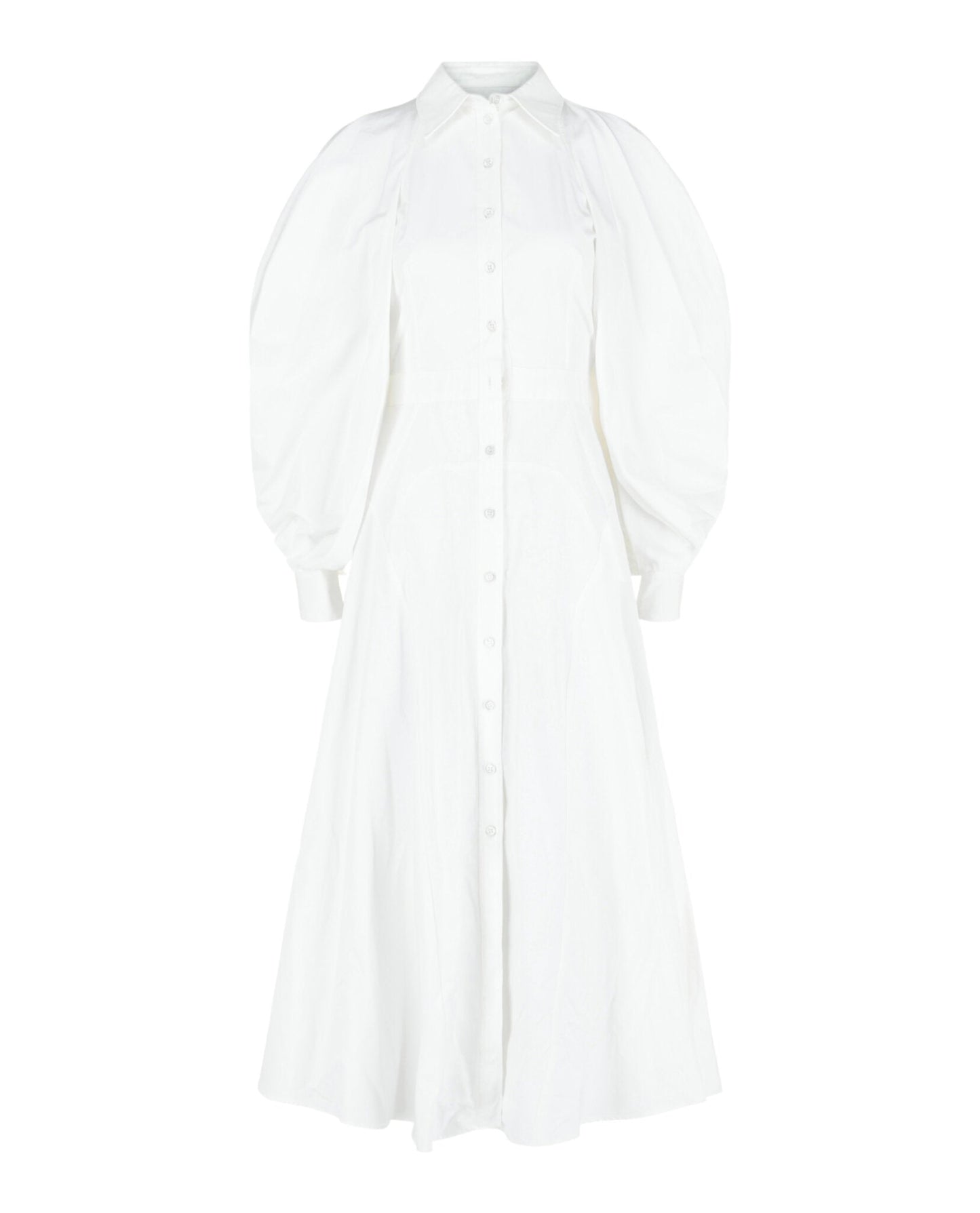 Alexander McQueen Cold-Shoulder Cotton Midi Dress