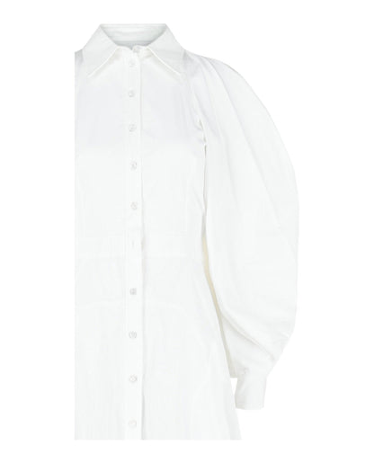 Alexander McQueen Cold-Shoulder Cotton Midi Dress