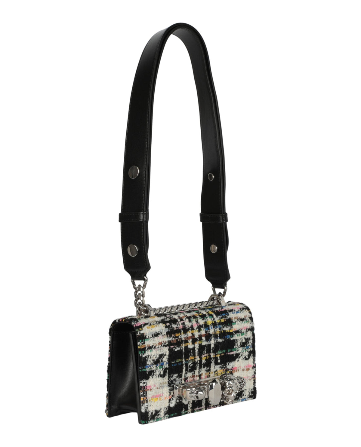 Alexander McQueen Mini Jewelled Tweed Shoulder Bag