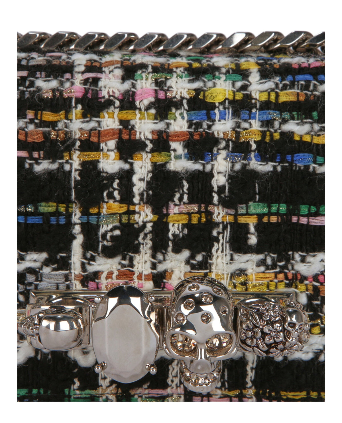 Alexander McQueen Mini Jewelled Tweed Shoulder Bag