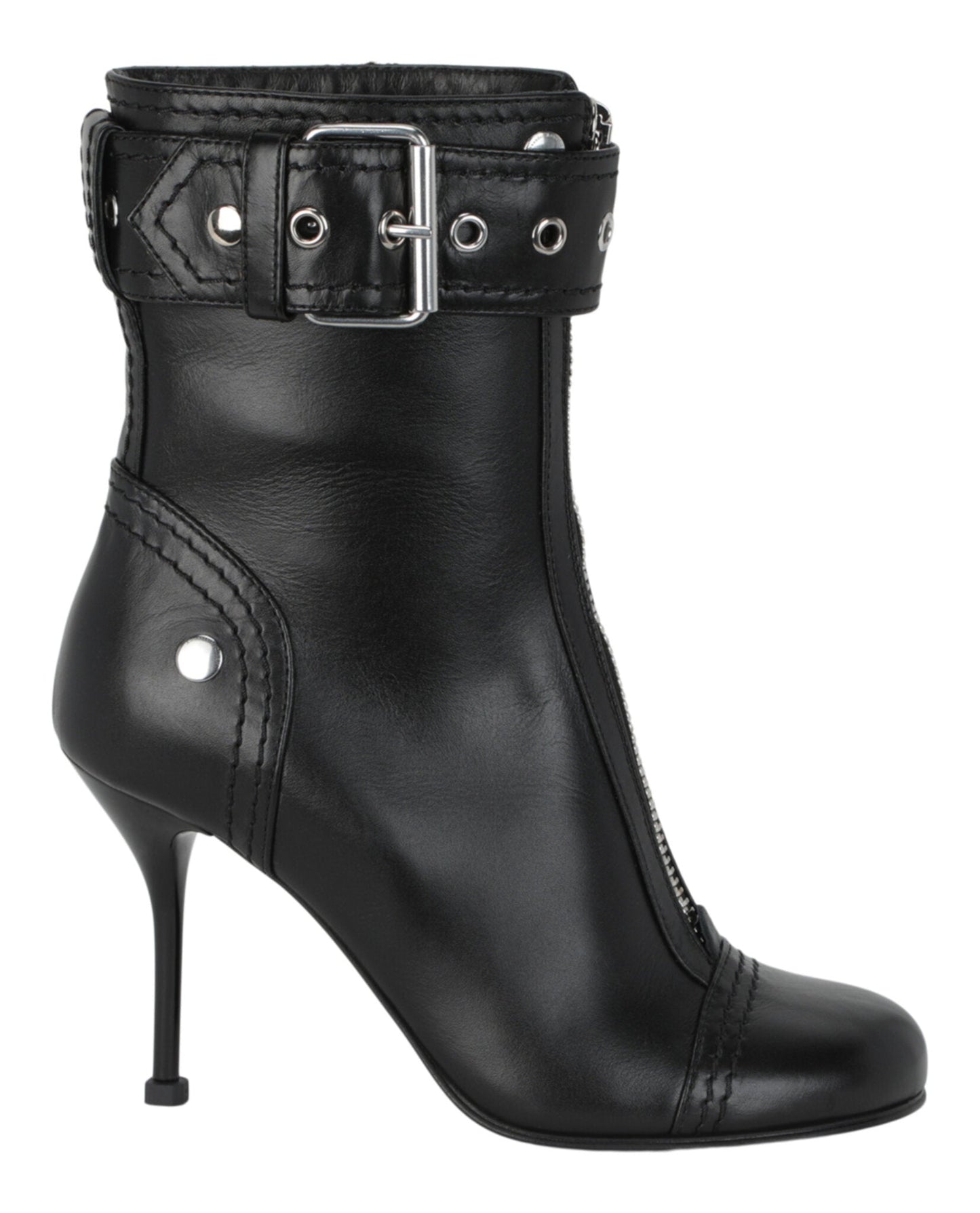 Alexander McQueen Buckle Detailed Ankle Boots