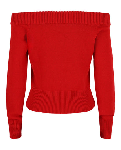 Alexander McQueen Off-the-Shoulder Wool and Cashmere Blend Sweater