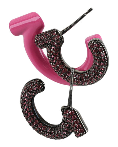 Ferragamo Crystal-Embellished Gancini Half-Hoop Earrings