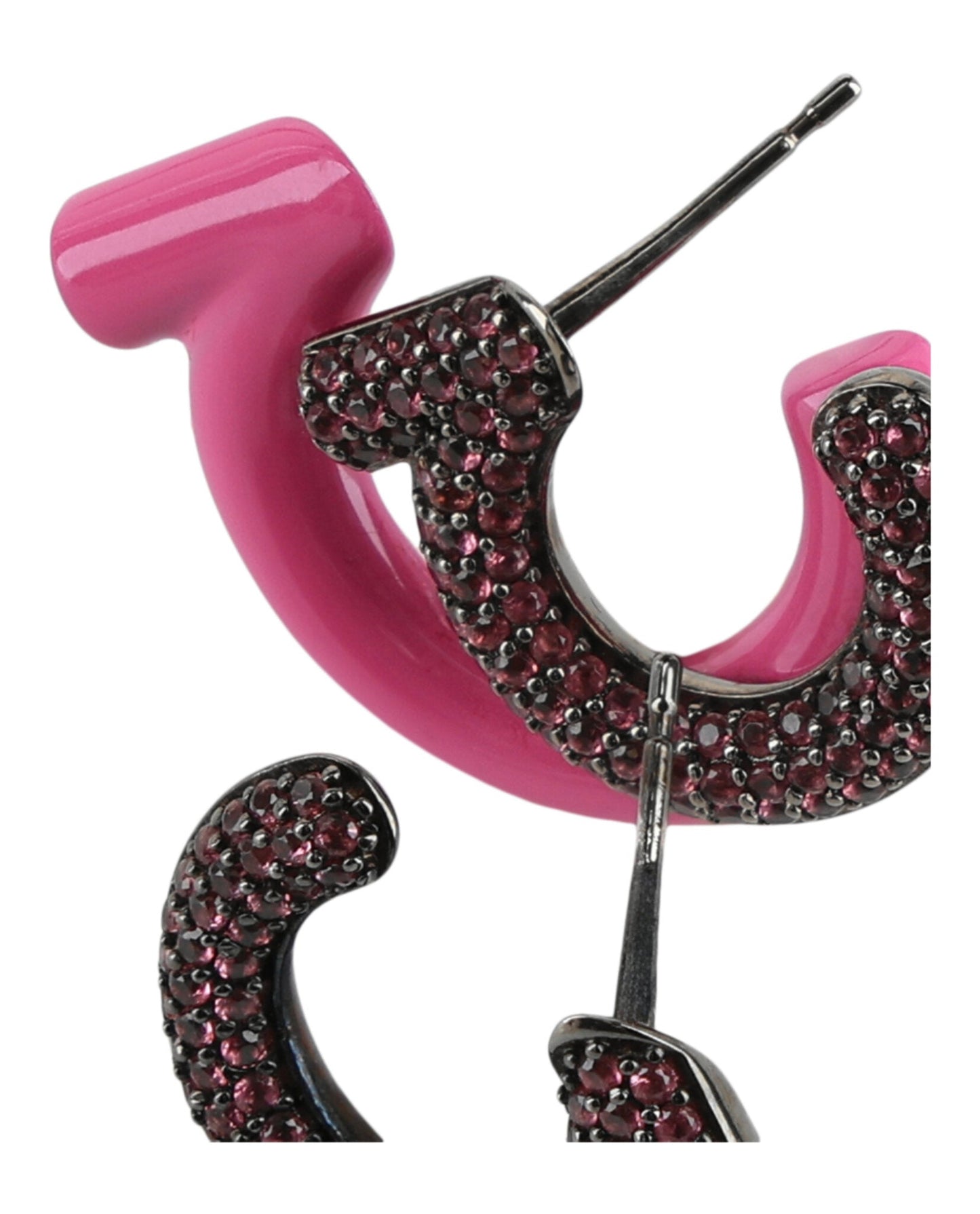 Ferragamo Crystal-Embellished Gancini Half-Hoop Earrings