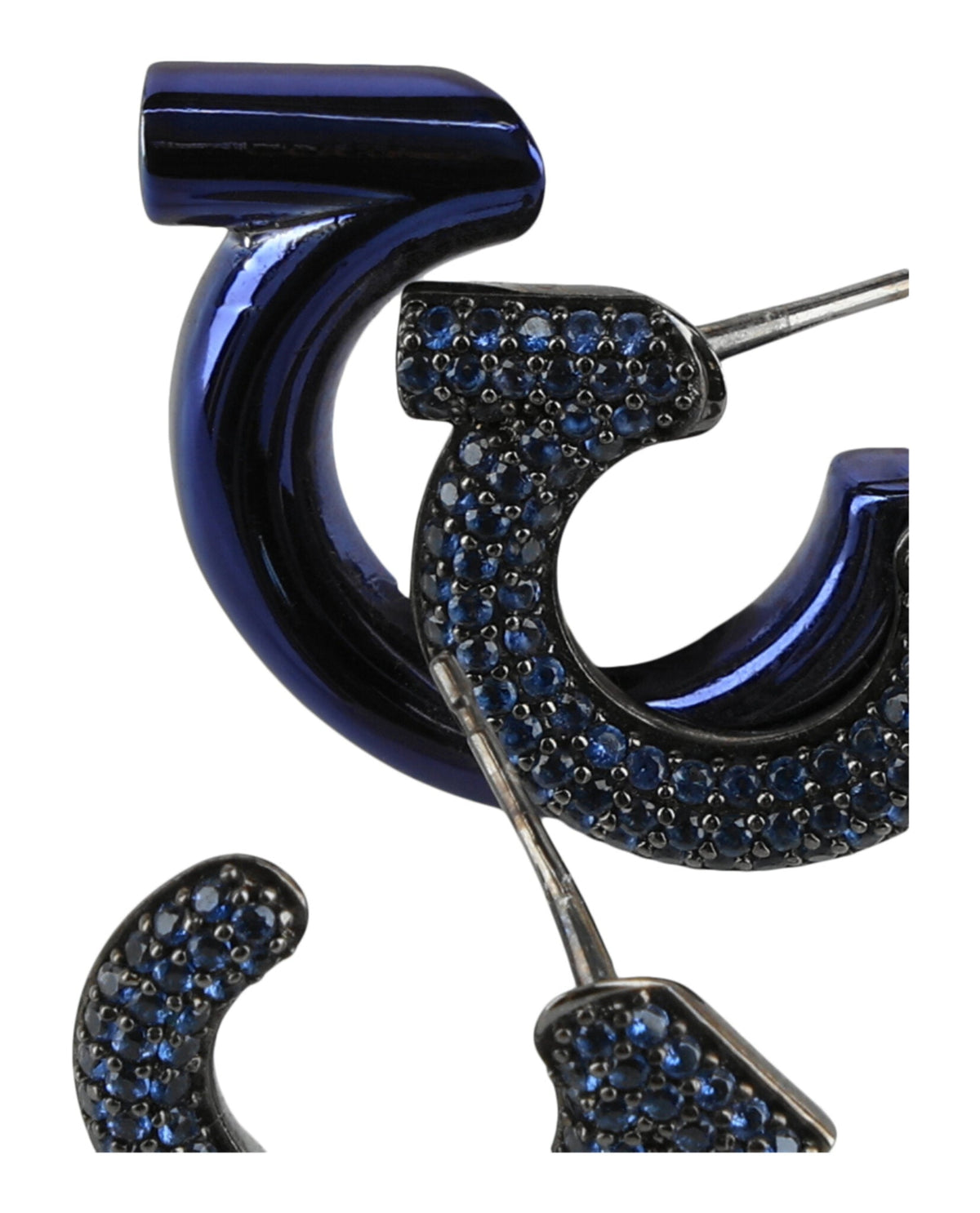 Ferragamo Crystal-Embellished Gancini Half-Hoop Earrings