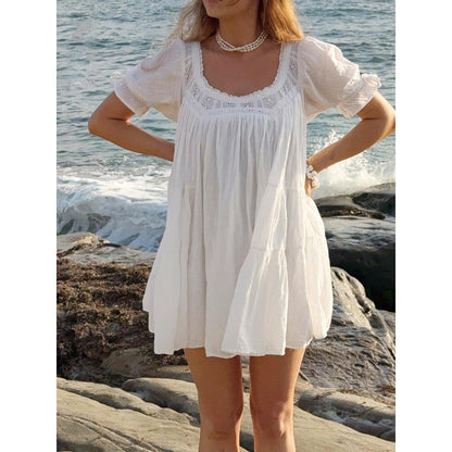 Women's Summer Baby Doll Bubble Sleeve Mini Dress
