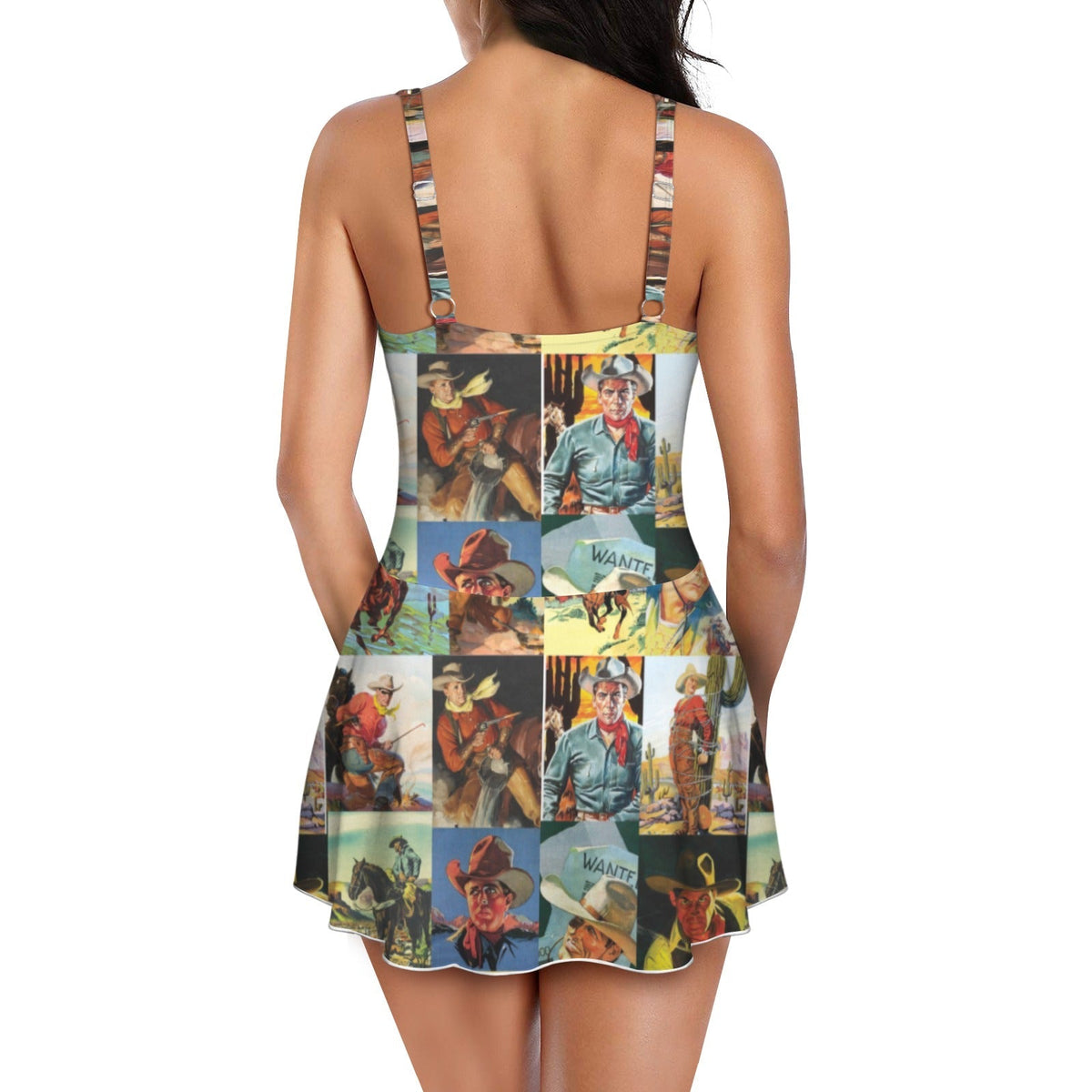 Baha Ranch Vintage Cowboy Skirted Swimsuit