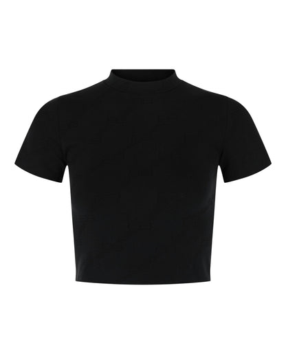 Balenciaga Mock-Neck Cropped Top