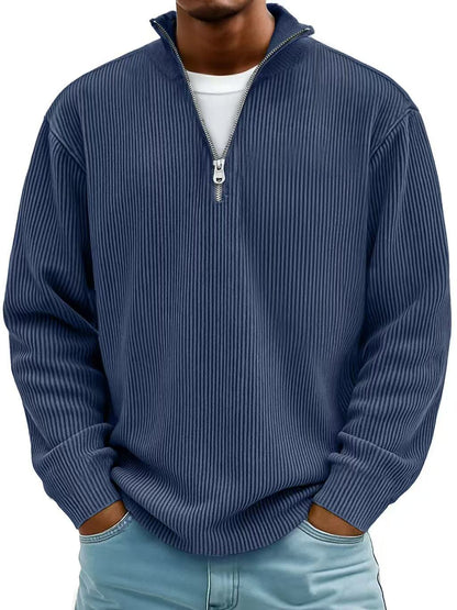 Men's Corduroy Zip Collar Sweatshirt