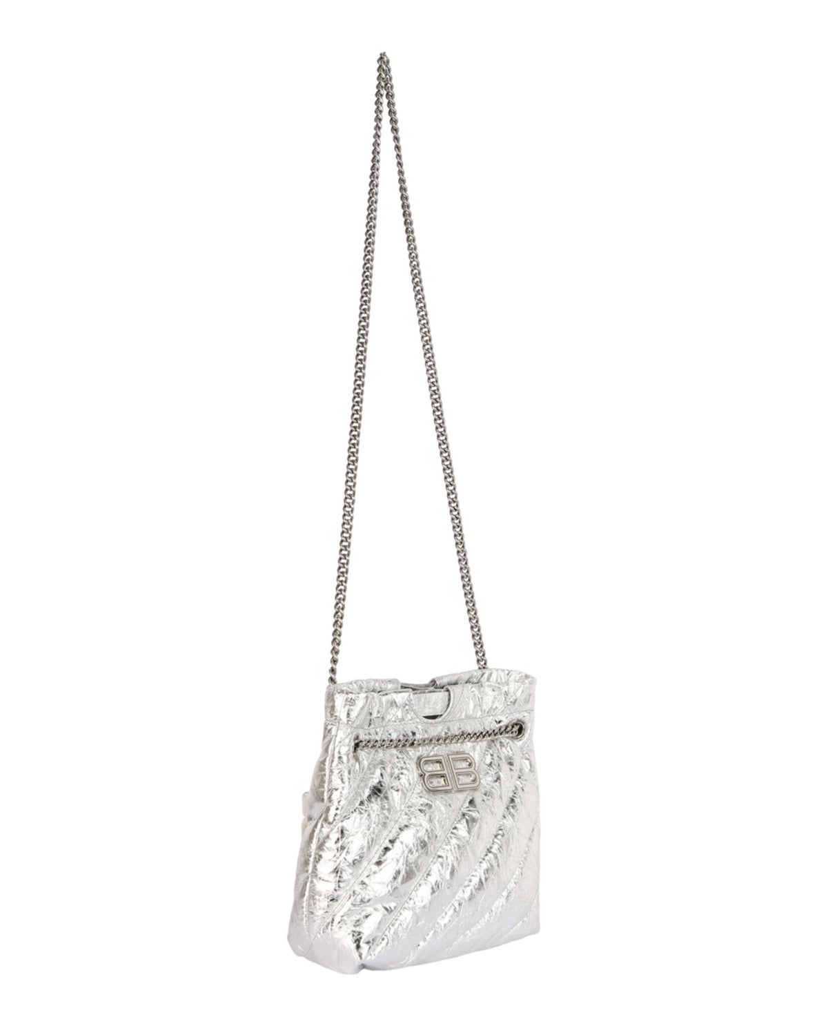 Balenciaga Xs Metallized Quilted Crush Tote Bag