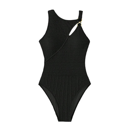 Women's one-piece swimsuit, solid color, tight-fitting, slim-fit bikini swimwear