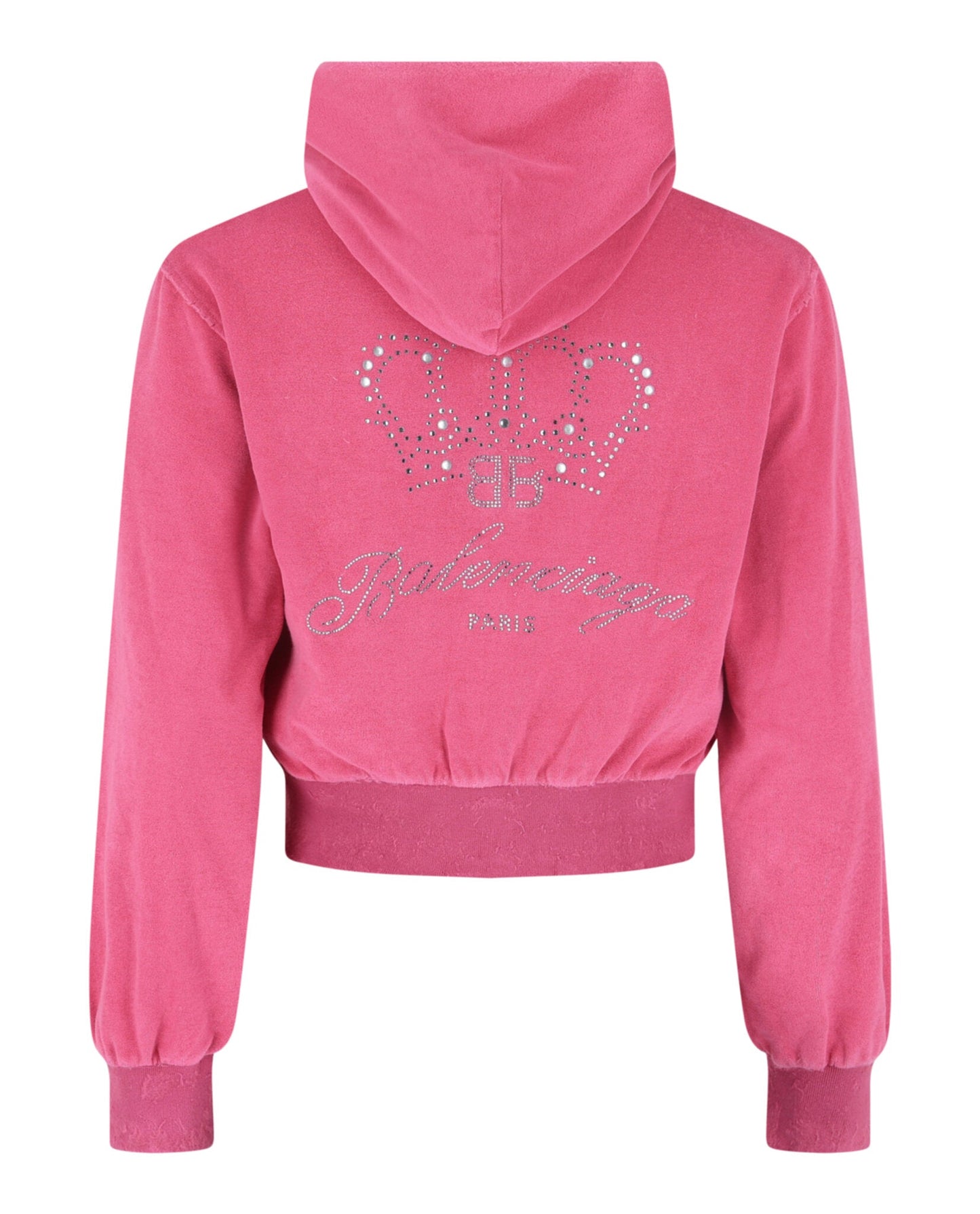 Balenciaga Cropped Rhinestone Tracksuit Jacket