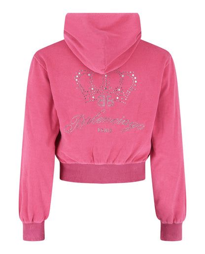 Balenciaga Cropped Rhinestone Tracksuit Jacket