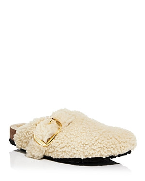 Birkenstock Unisex Boston Big Buckle Teddy Rivet Logo Os Fur (animals) Eggshell