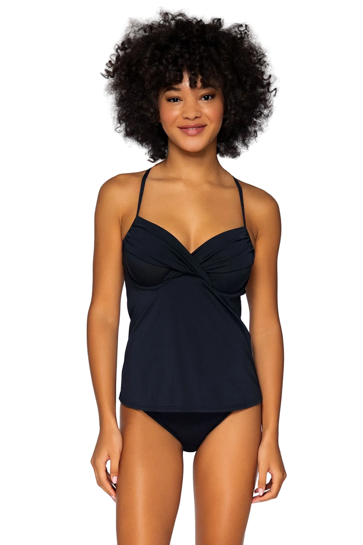 Sunsets Crossroads D/DD Cup Tankini Top - Black - FINAL SALE