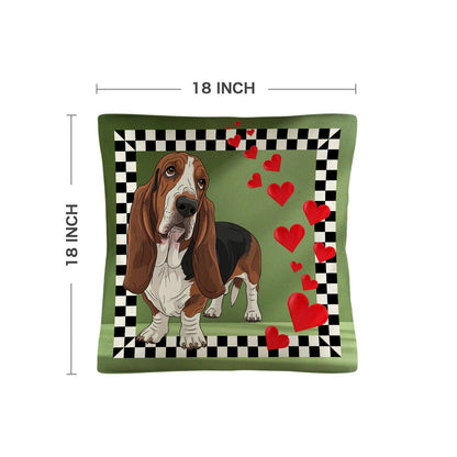 Basset Hound Throw Pillow Case Made in America
