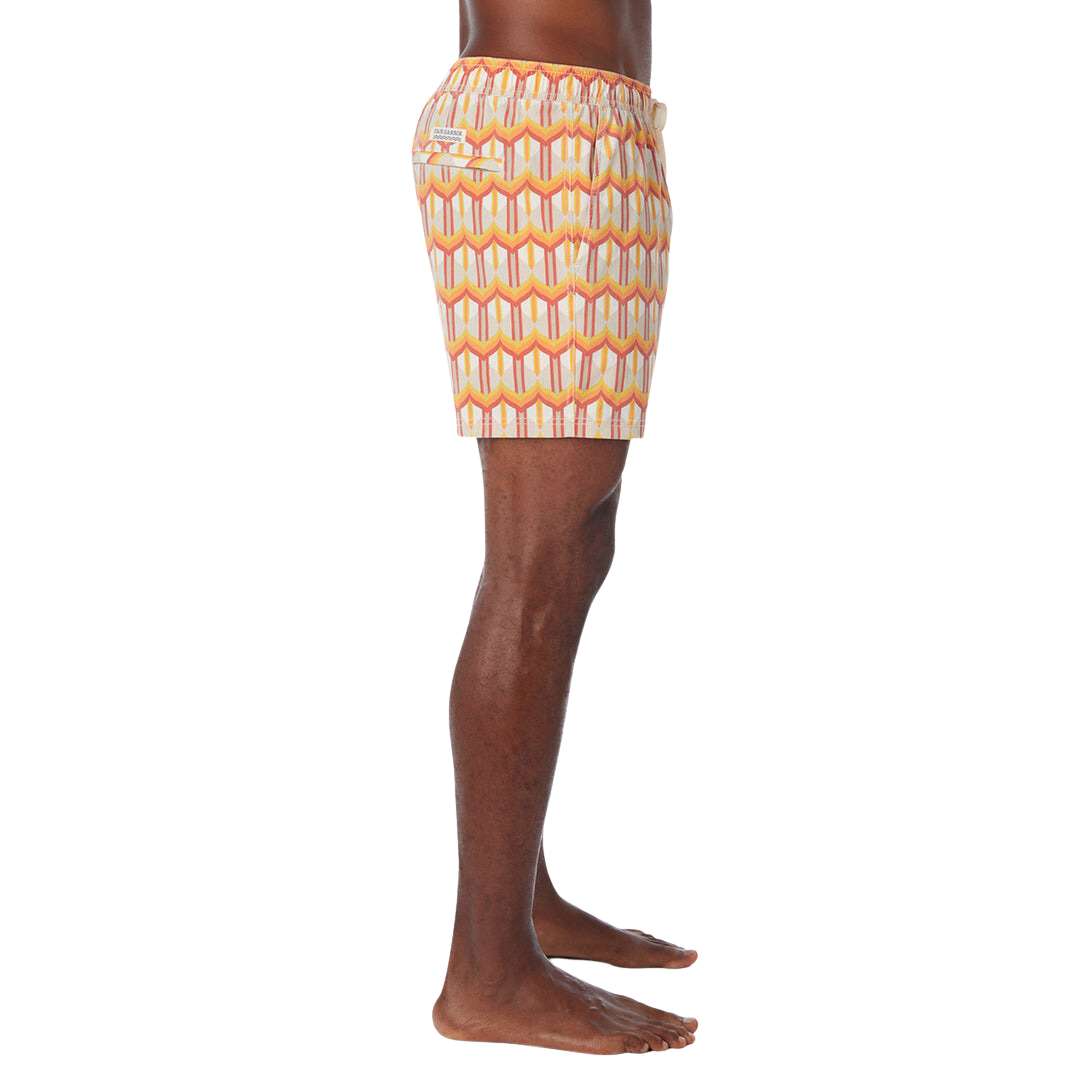 Fair Harbor The Bungalow Men's Swim Trunk Boardshort - Orange Birds of Paradise - FINAL SALE