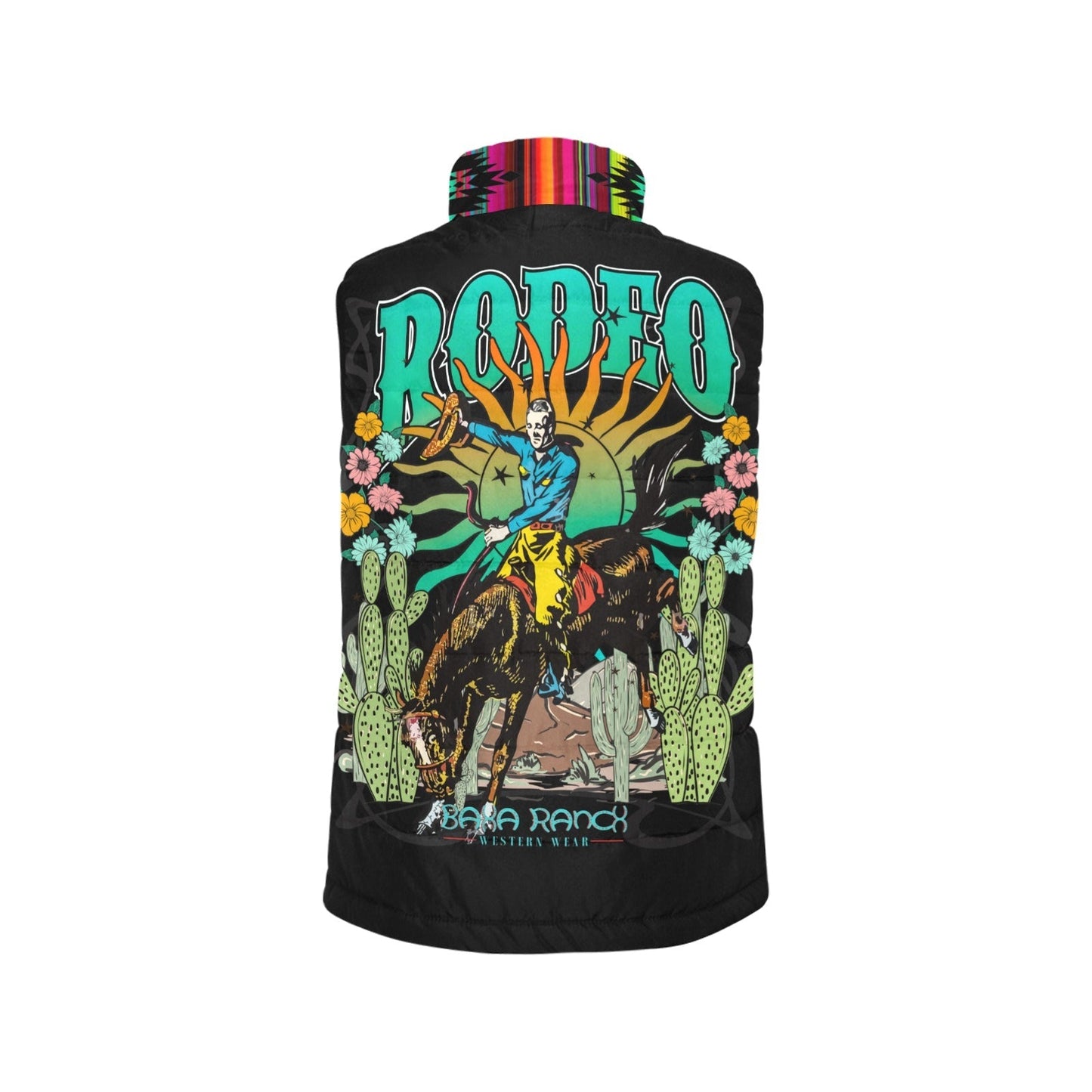 Baha Ranch Aztec Vintage Rodeo Women's Puffy Vest