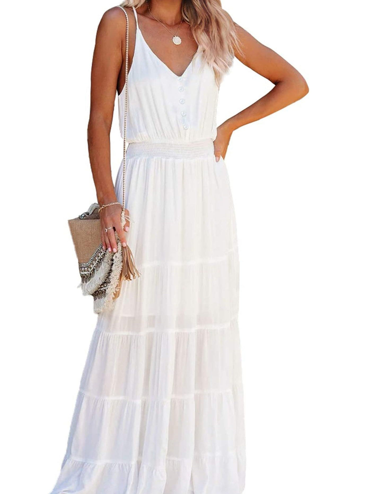Women's 2026 Summer Maxi Dress High Waist Beach Vacation Long Sundresses
