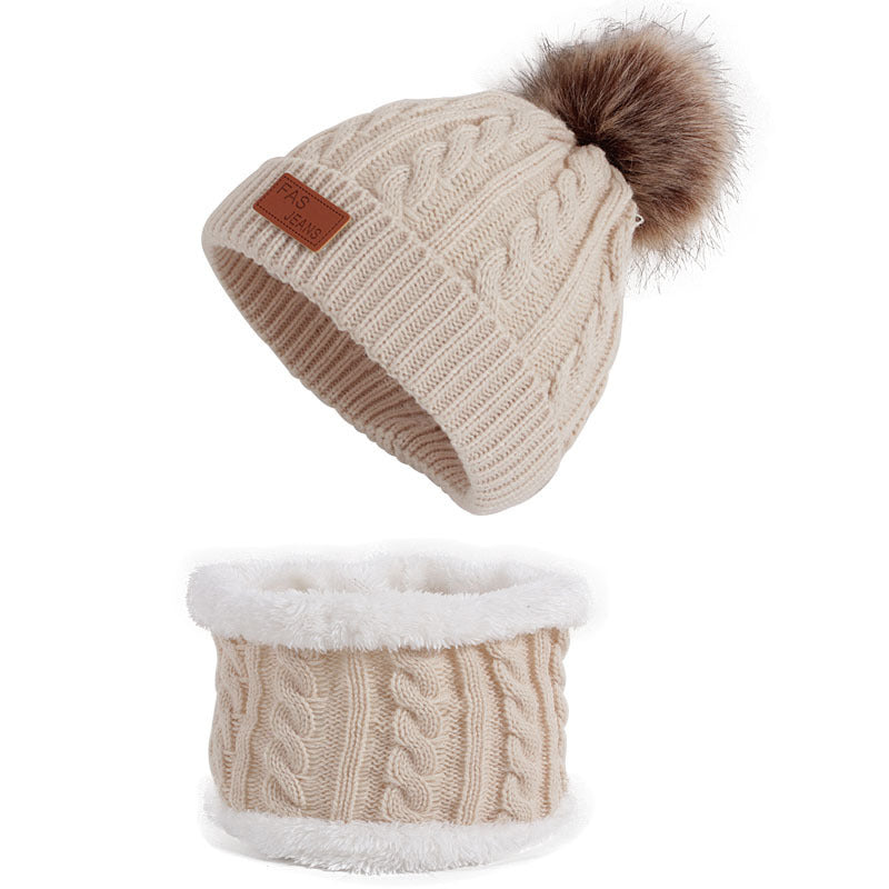 Children's Fashion Simple Hat Scarf Set