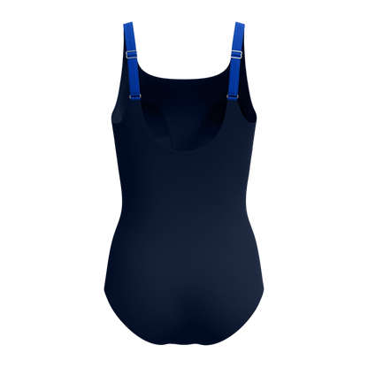 Speedo Banded Colorblock One Piece Fitness Swimsuit - Peacoat