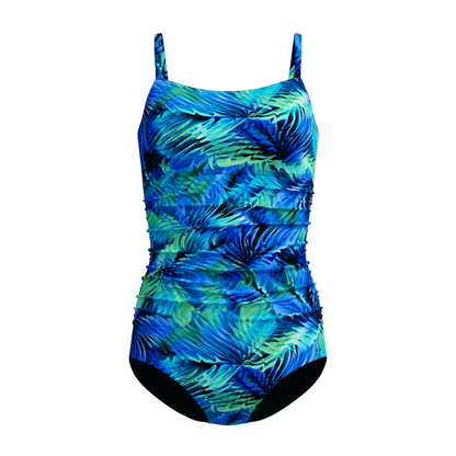 Speedo Women's Adjustable Printed Shirred One Piece - Anthracite