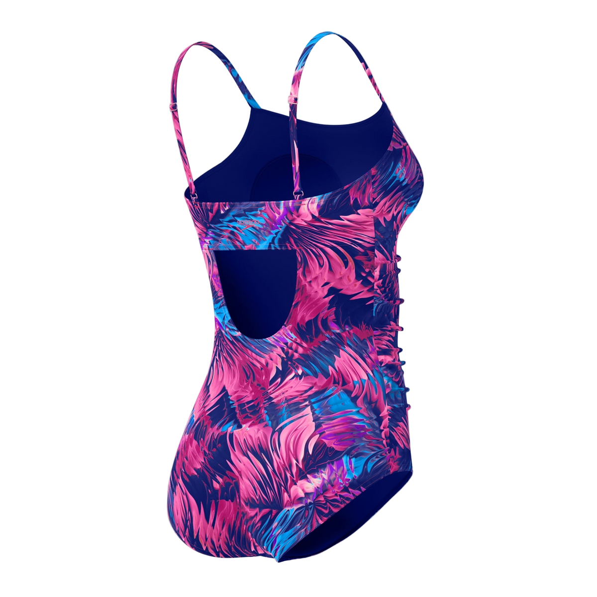Speedo Women's Adjustable Printed Shirred One Piece - Peacoat