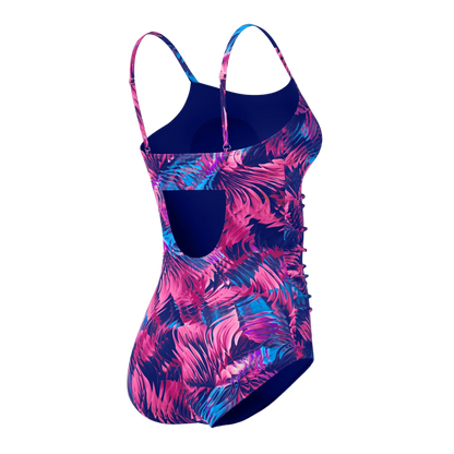 Speedo Women's Adjustable Printed Shirred One Piece - Peacoat