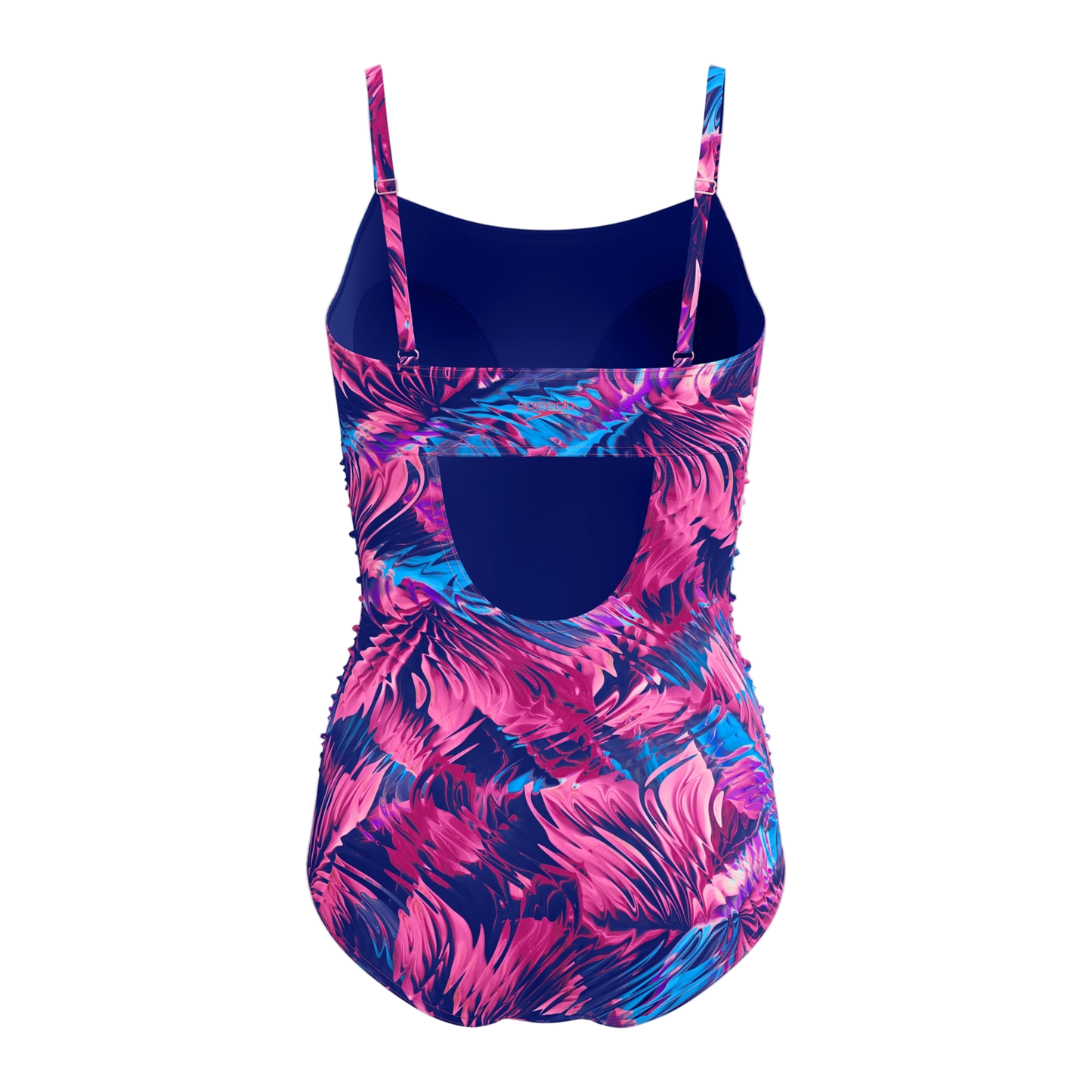 Speedo Women's Adjustable Printed Shirred One Piece - Peacoat