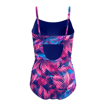 Speedo Women's Adjustable Printed Shirred One Piece - Peacoat